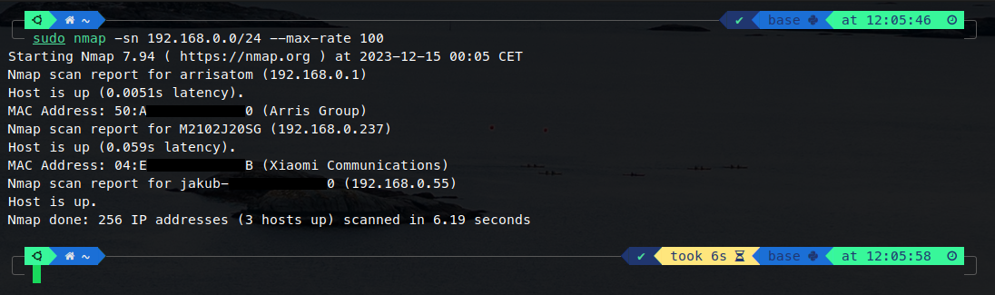 results from nmap